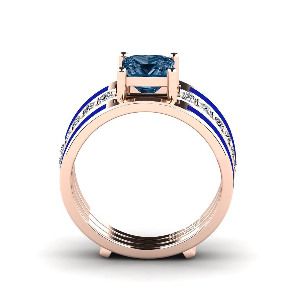 Blauer Diamant Ring Andode SET