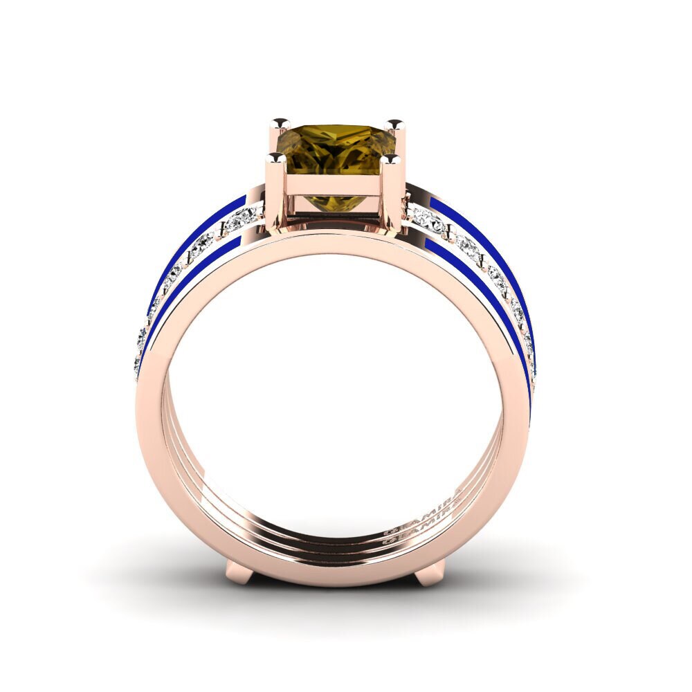 Brauner Zirkon Ring Andode SET