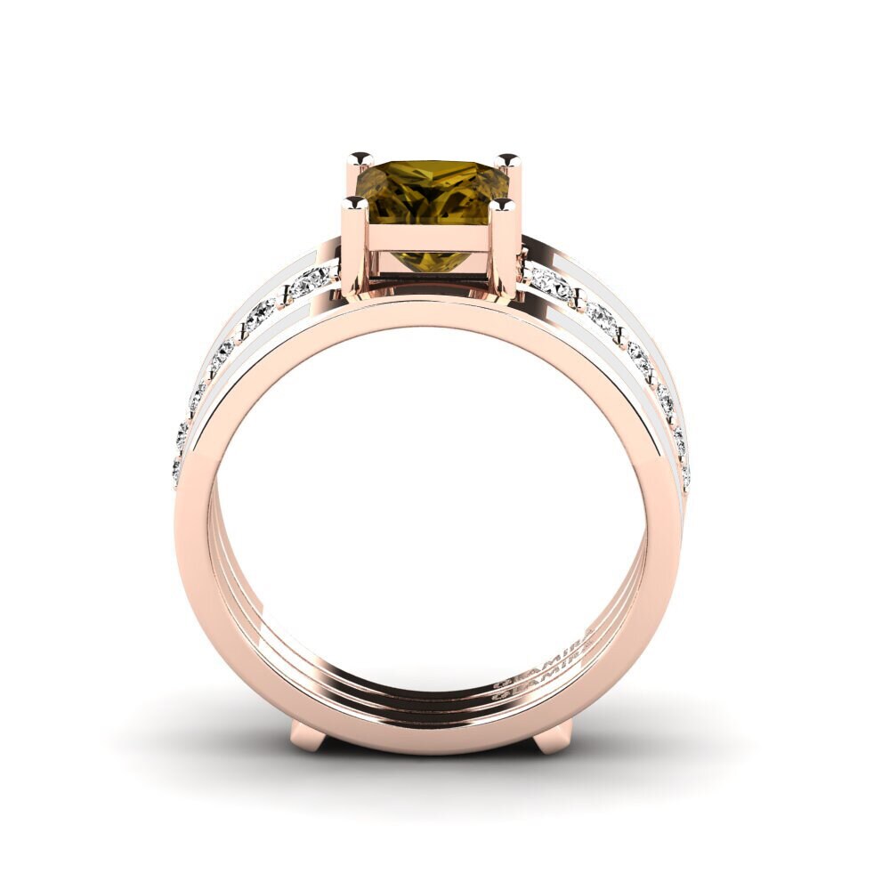 Circón Marrón Anillo Andode SET