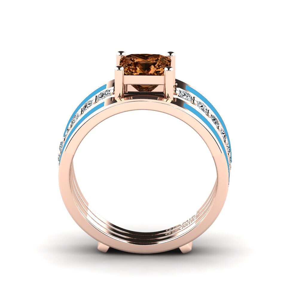 Brown Diamond Ring Andode SET