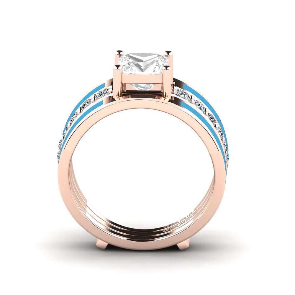 Weißer Topas Ring Andode SET