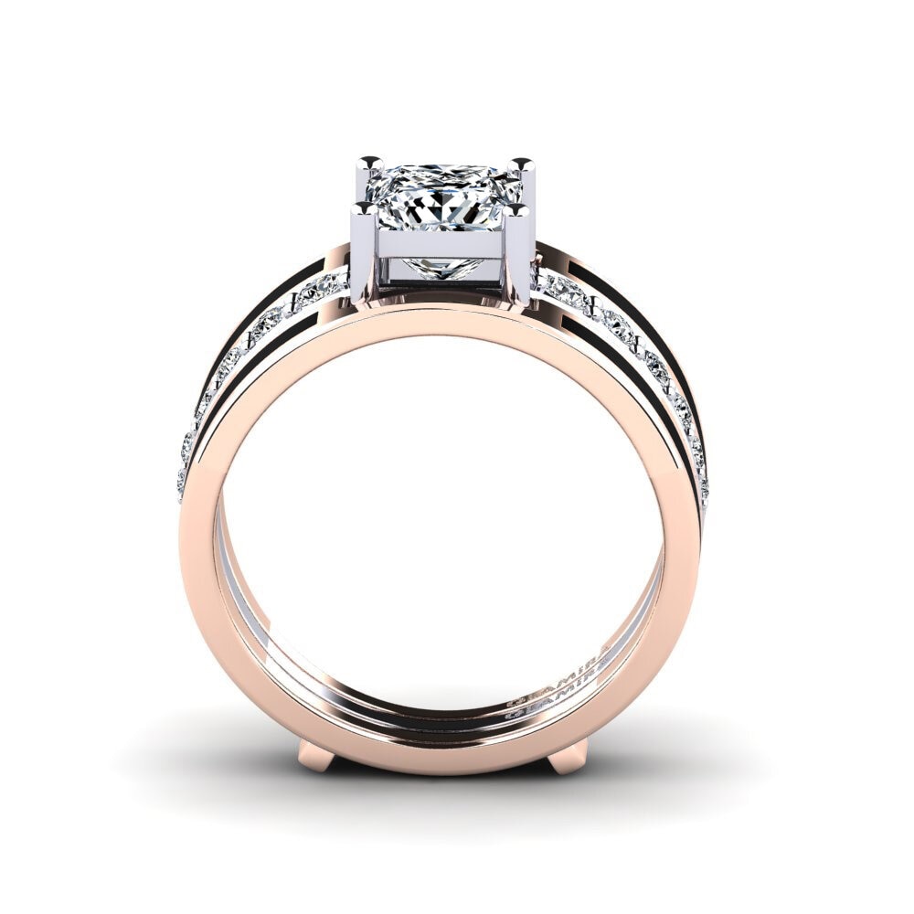 Or Rose& Blanc 14k Bague Andode SET
