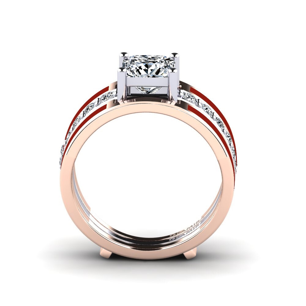375 Rot & Weißgold Ring Andode SET