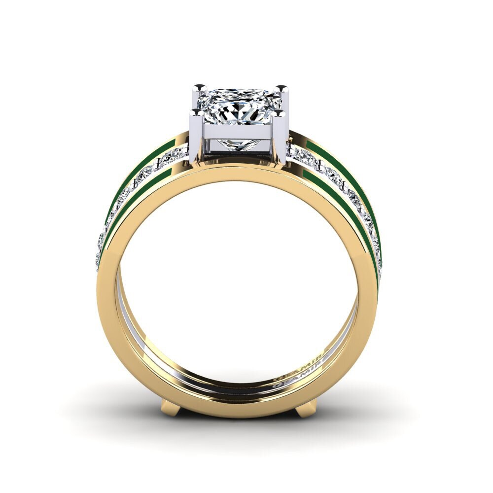 750 Gelb & Weißgold Ring Andode SET