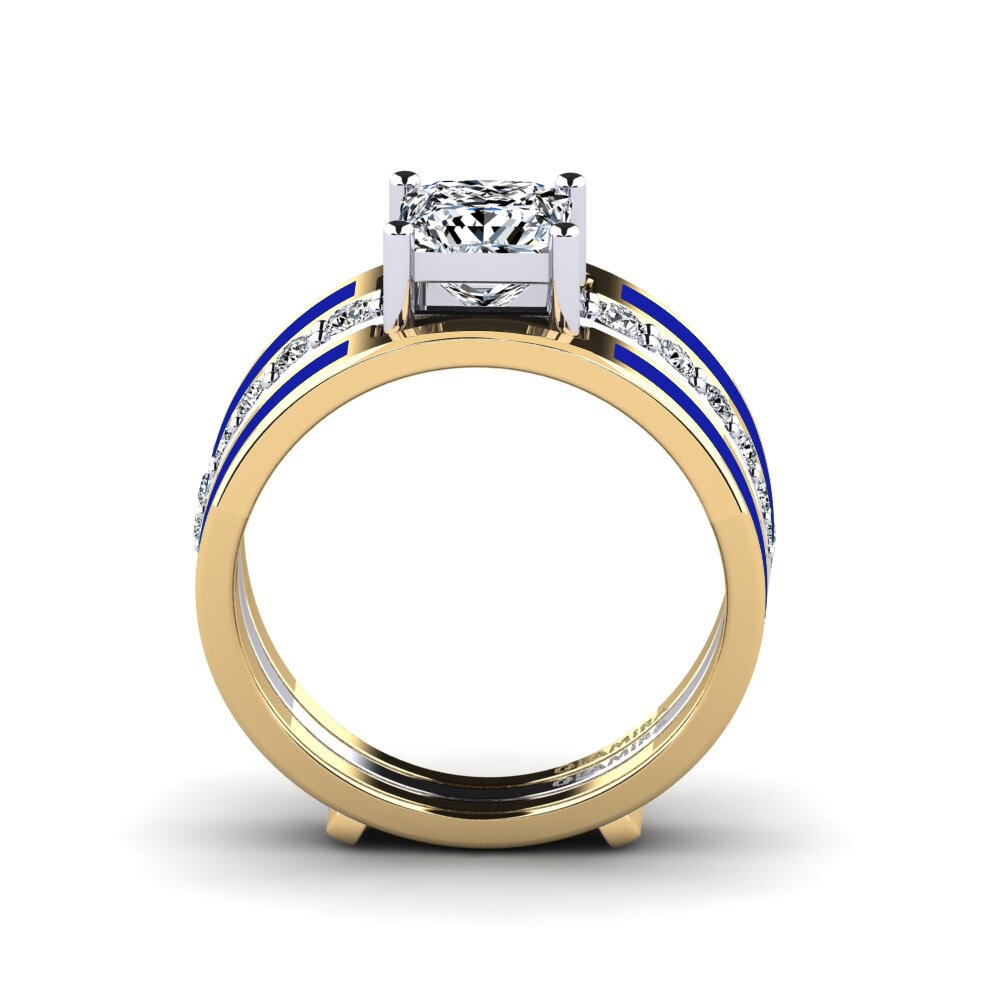 750 Gelb & Weißgold Ring Andode SET