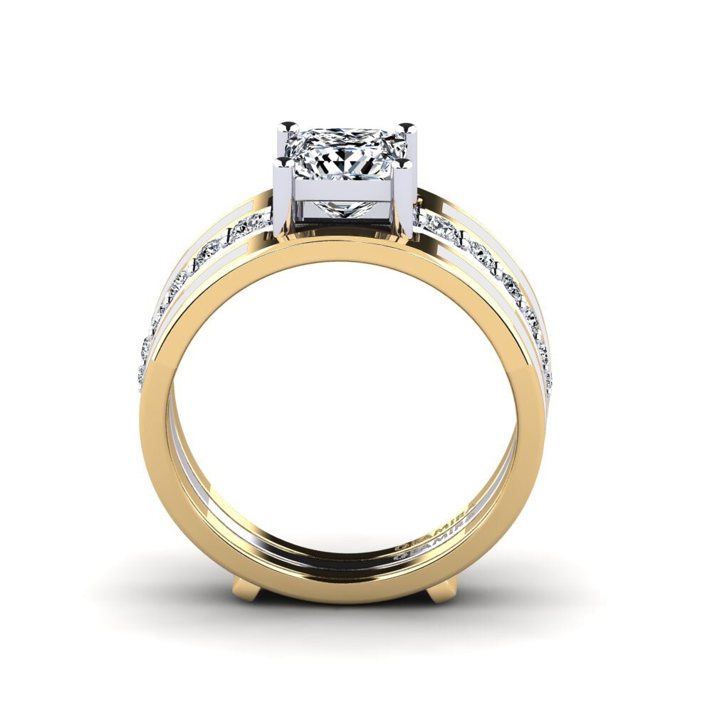 Or Jaune & Blanc 14k Bague Andode SET