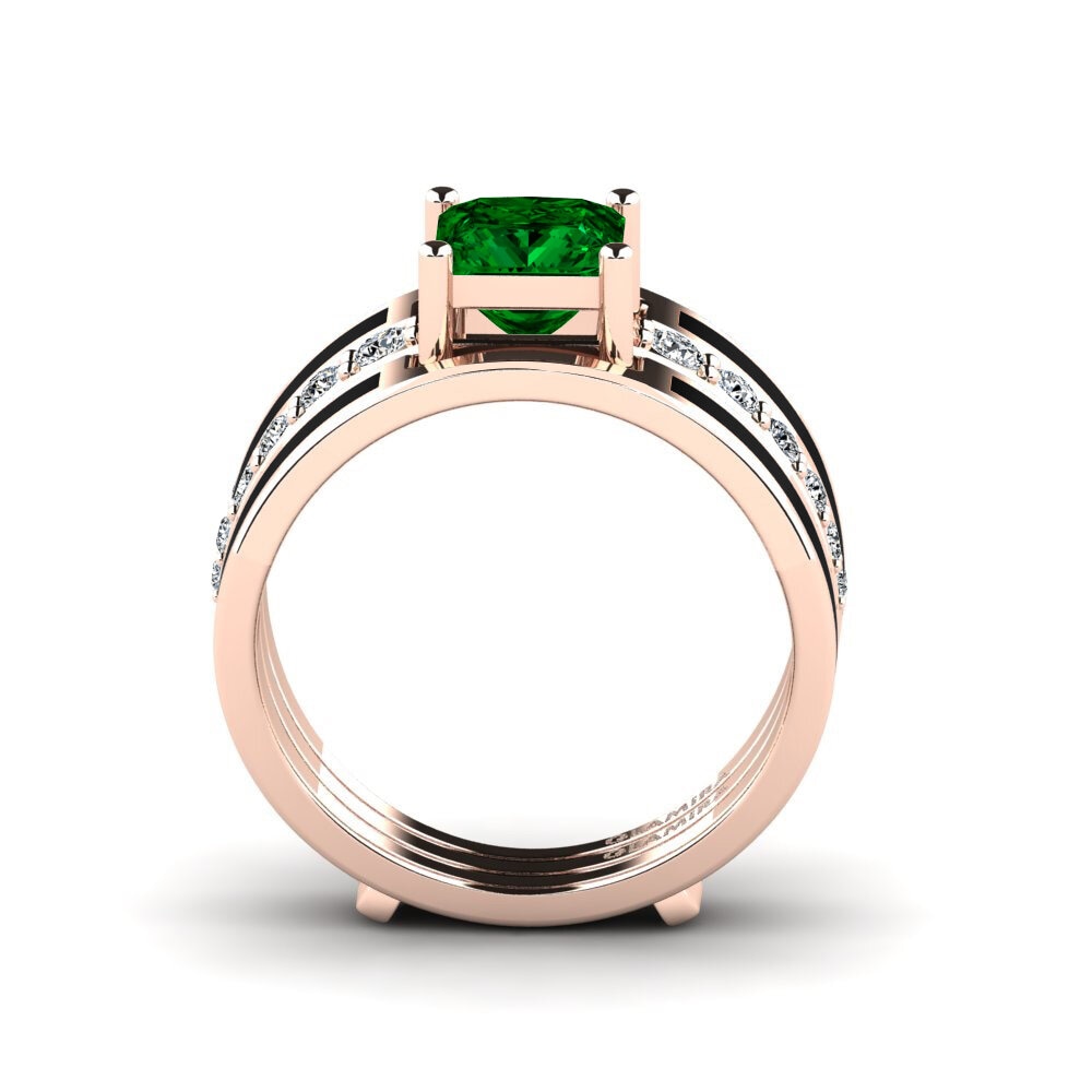 Zircônia Verde Anel Andode SET