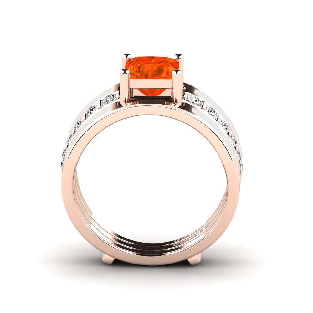 Feueropal Ring Andode SET