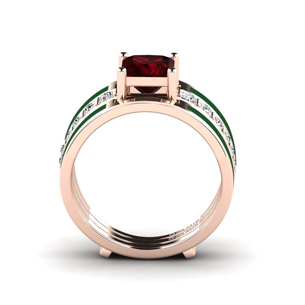 garnet Anel Andode SET