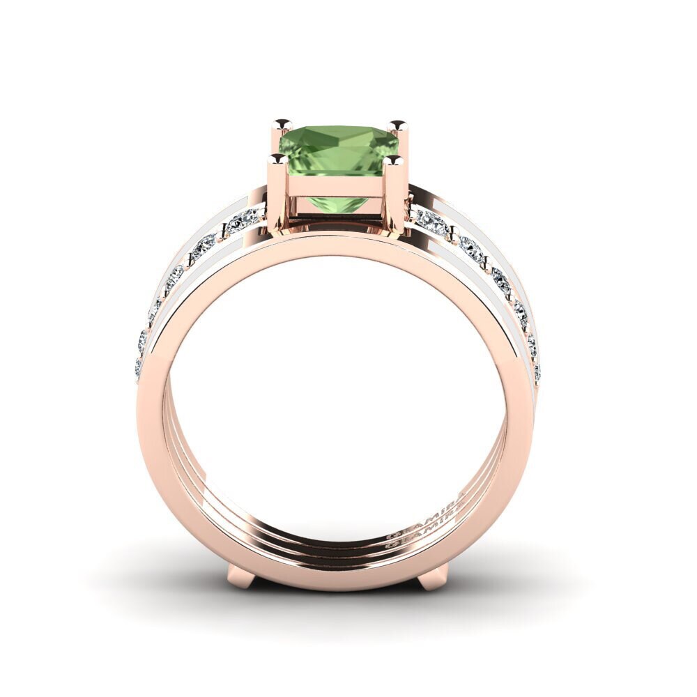 Zafiro Verde Anillo Andode SET