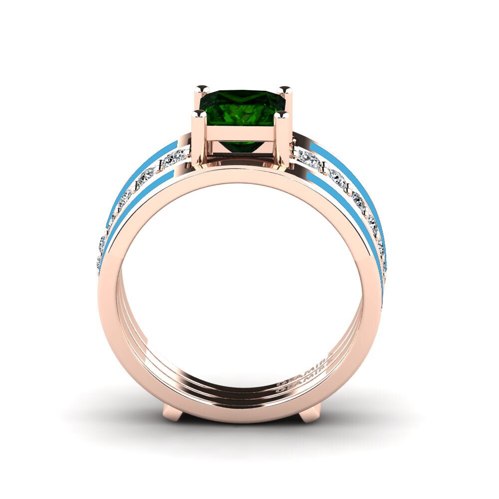 Green Tourmaline Ring Andode SET