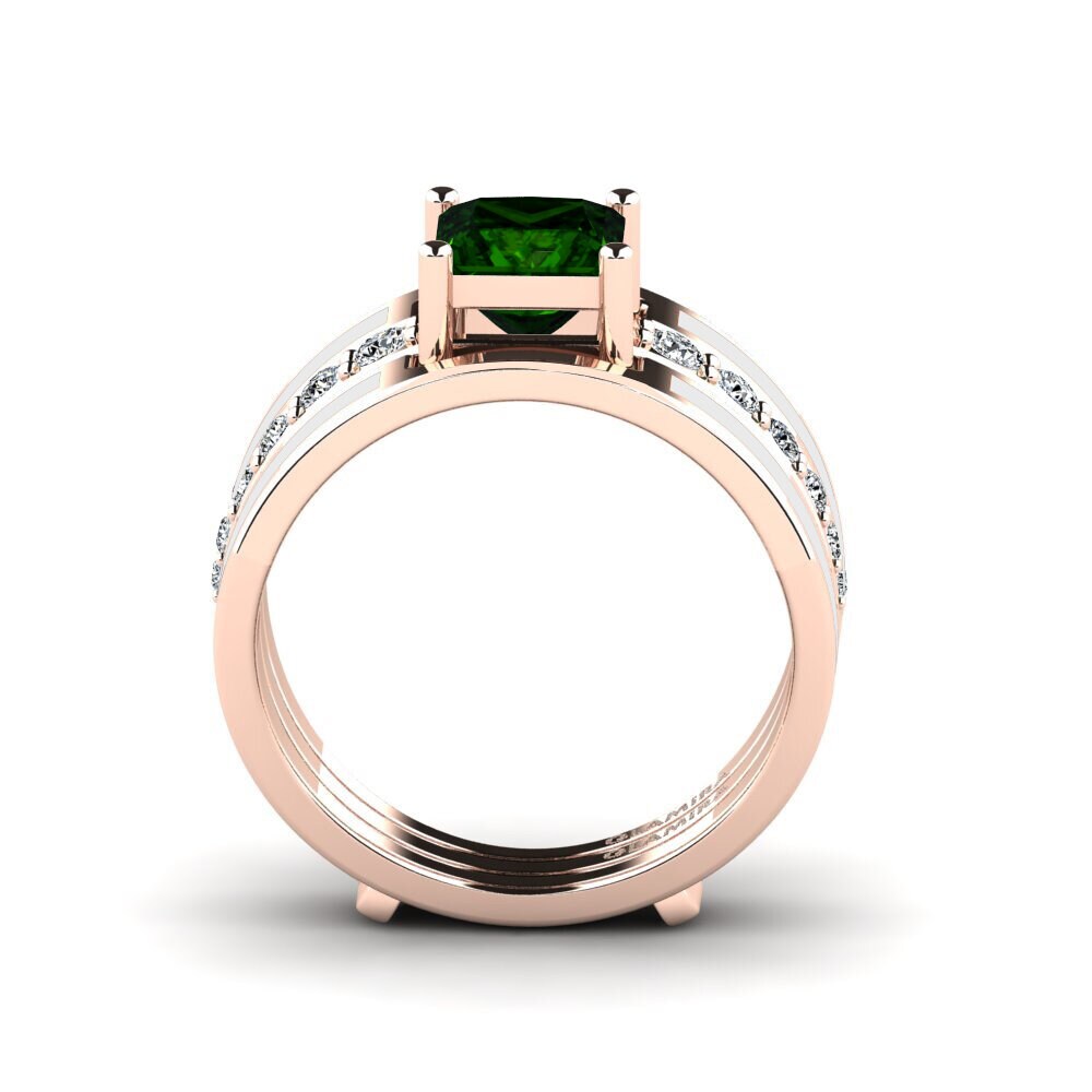 Green Tourmaline Ring Andode SET
