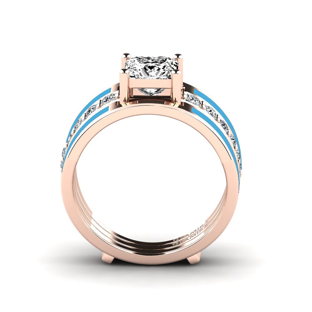 Moissanit Ring Andode SET