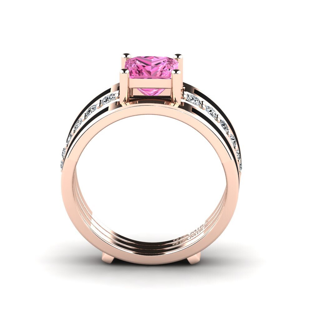 Pink Topaz Ring Andode SET
