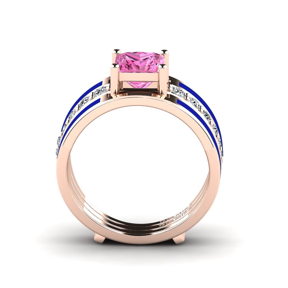 Pink Topaz Ring Andode SET
