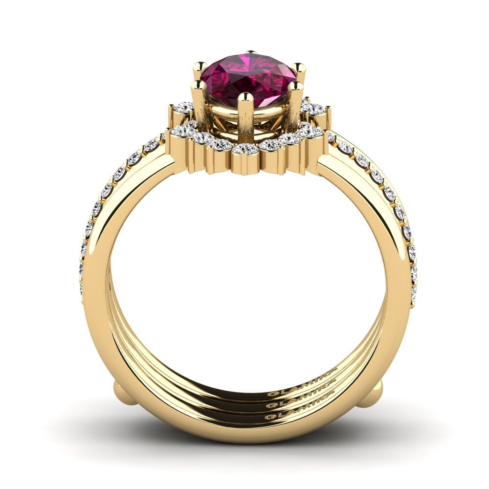 Rhodolite Garnet Ring Begdez SET