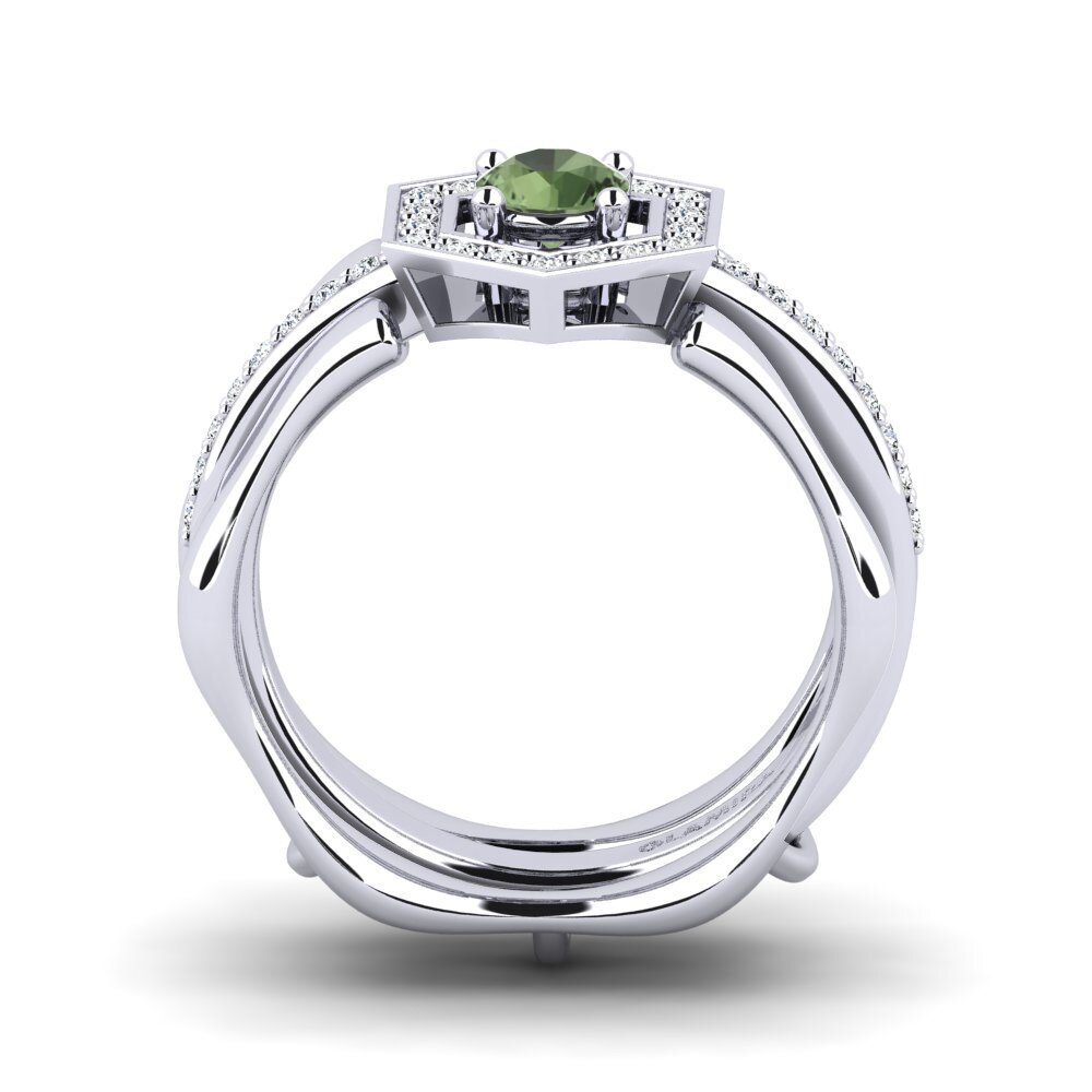 Zafiro Verde Anillo Bemen SET