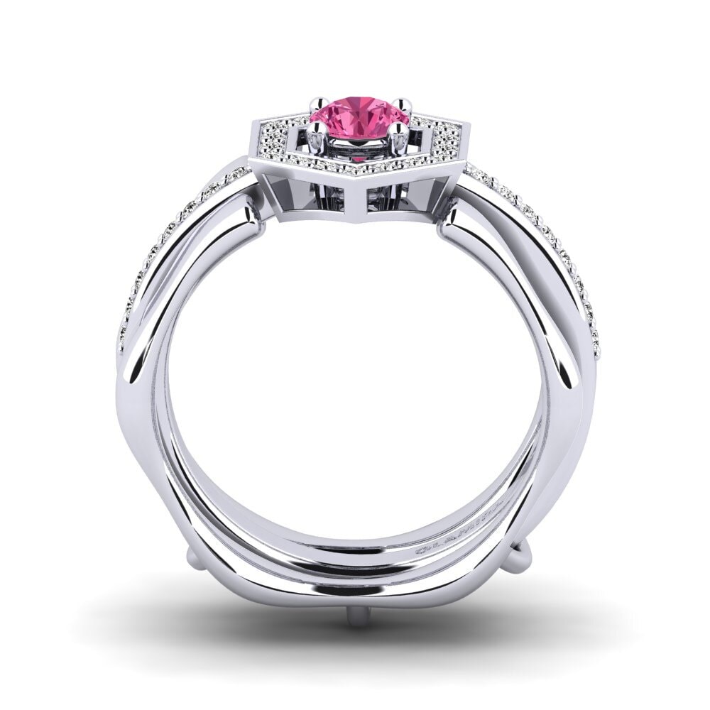 Turmalina rosa Anillo Bemen SET
