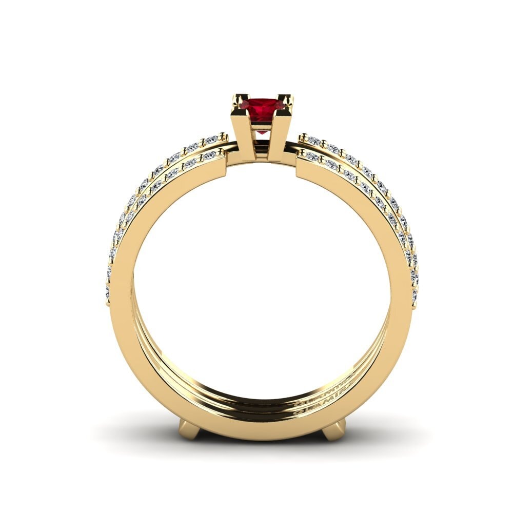 Circonita Roja Anillo Brave SET