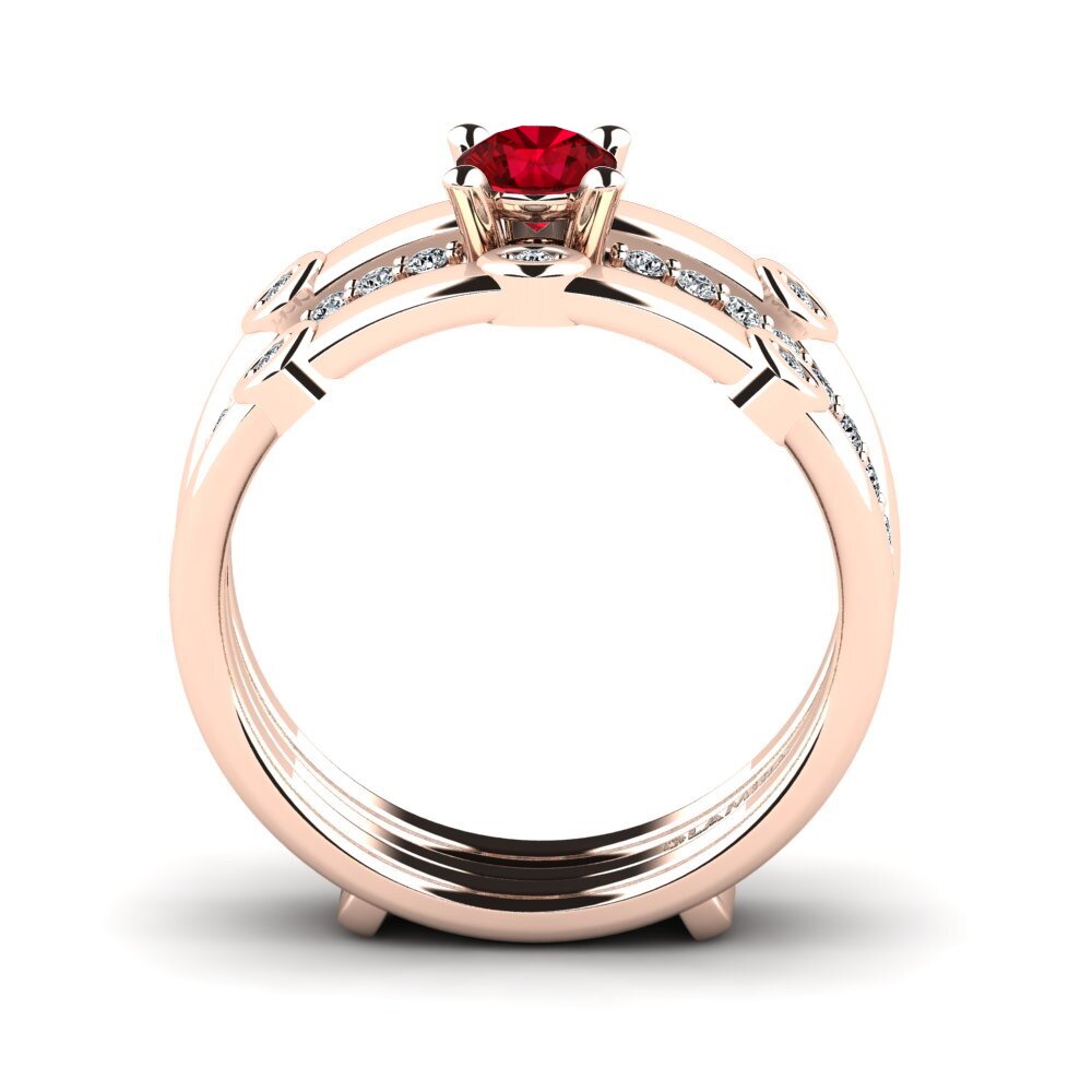 Circonita Roja Anillo Cynigo SET