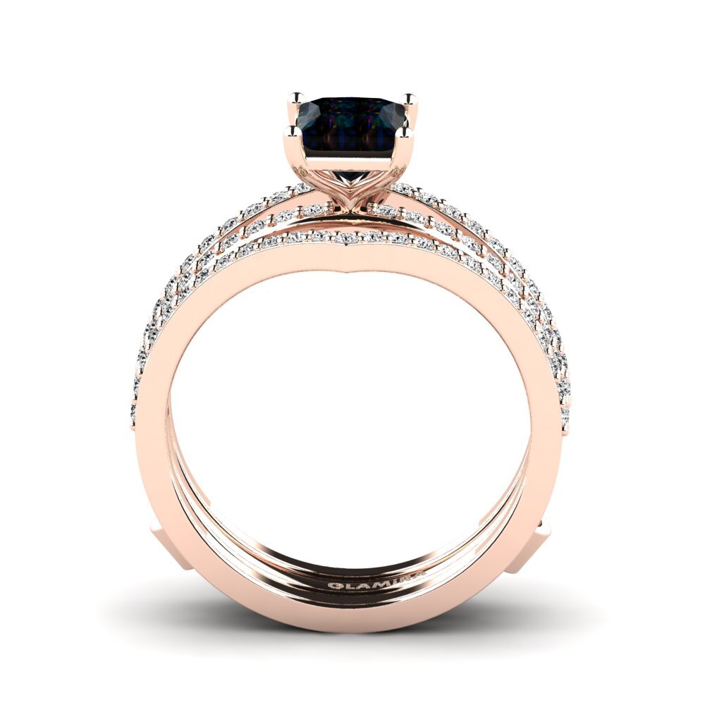 Black Opal Ring Donreb SET