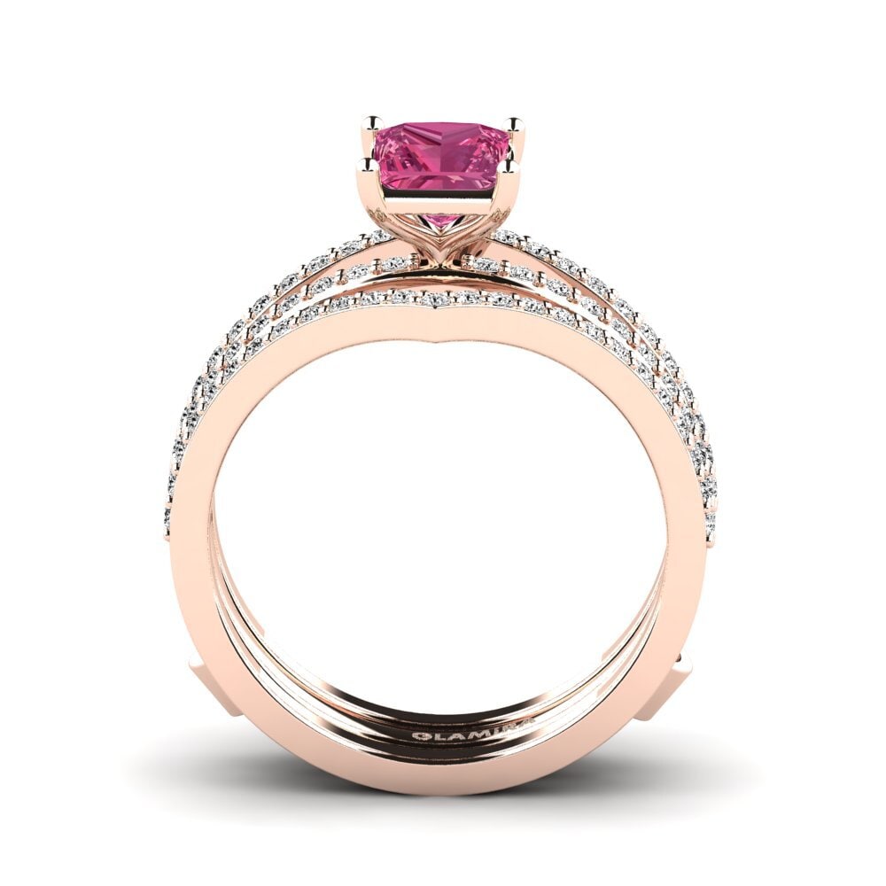 Turmalina rosa Anillo Donreb SET