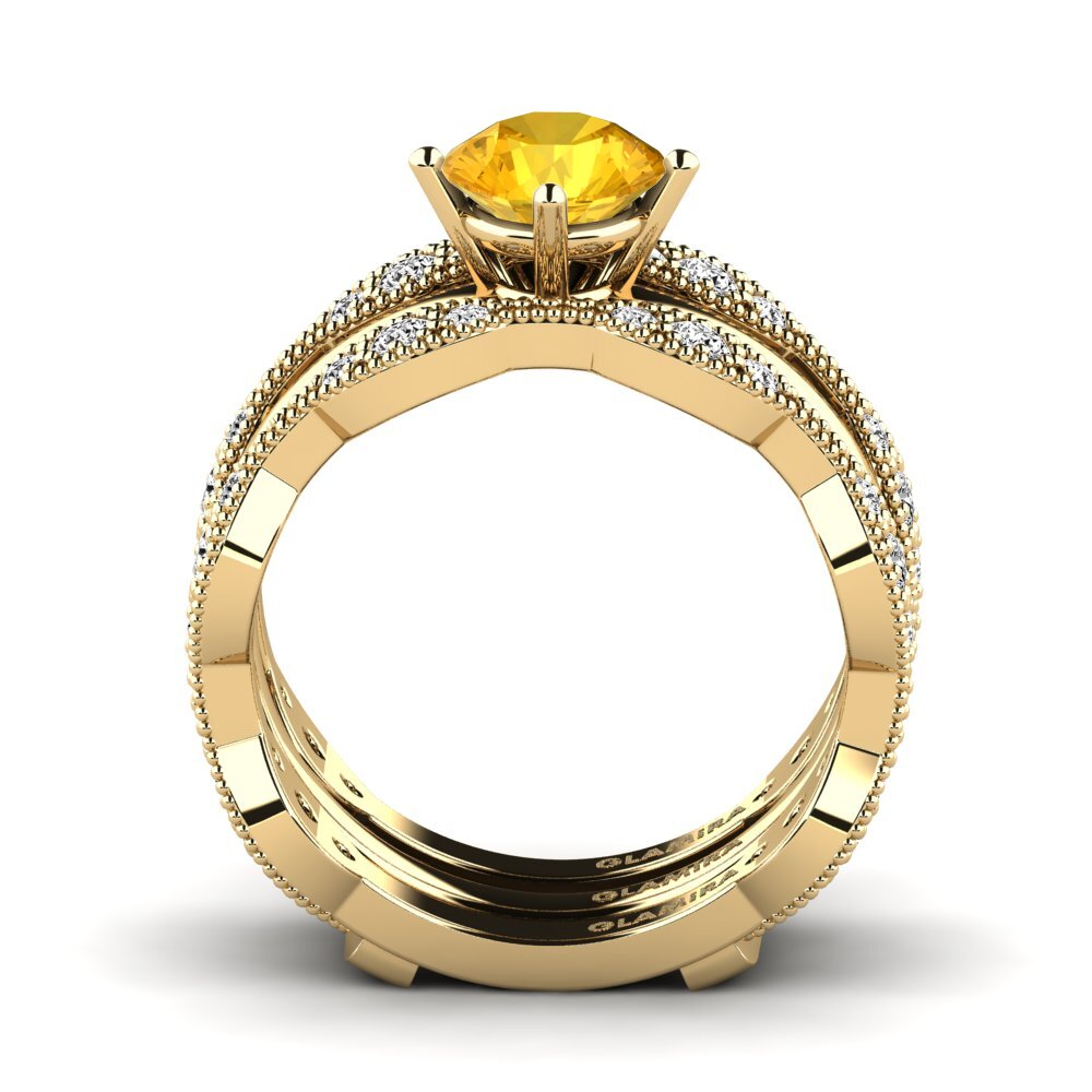 Citrine Ring Earit SET