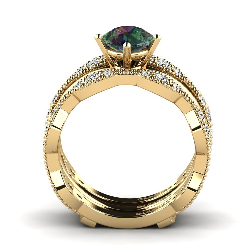 Topacio Místico Anillo Earit SET