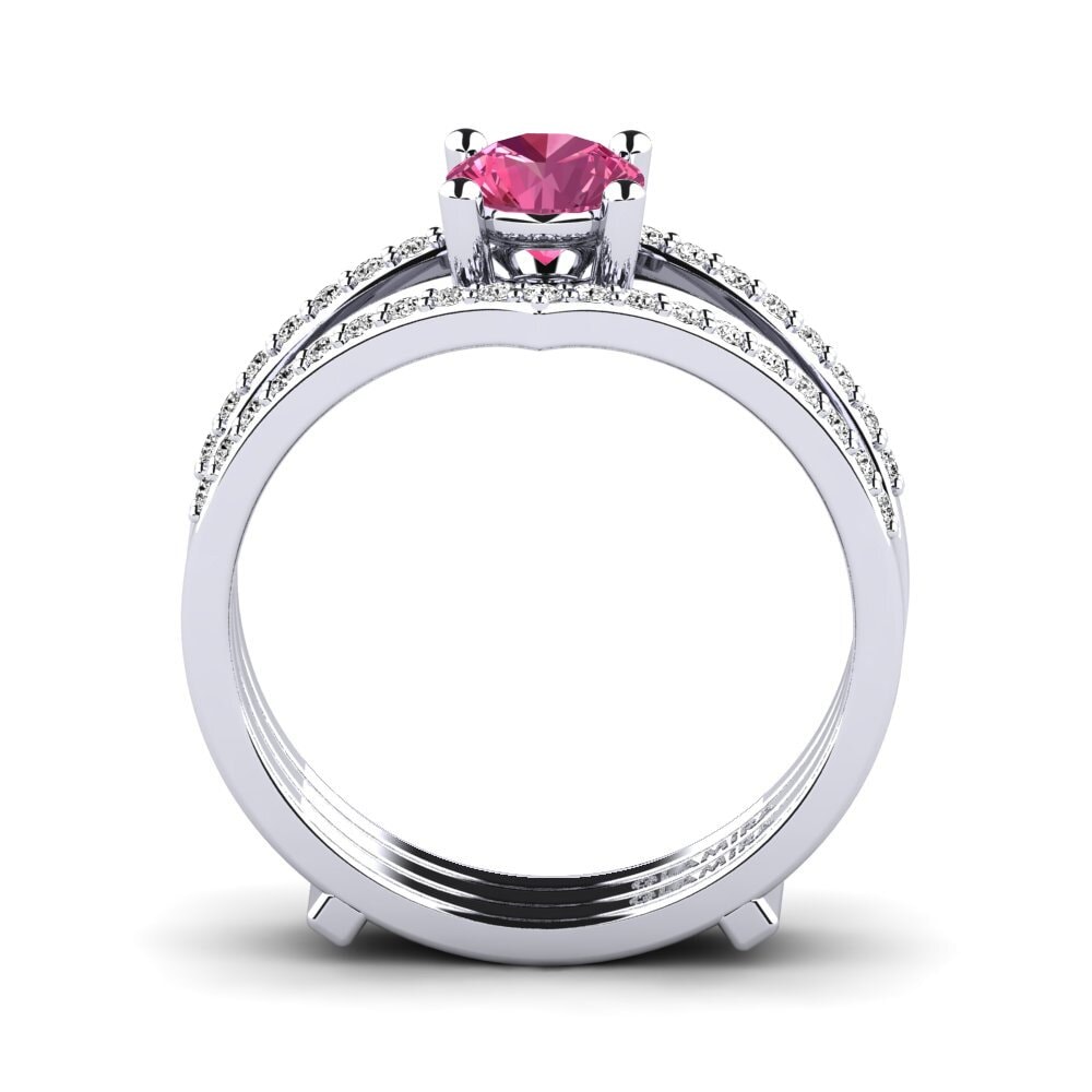 Turmalina rosa Anillo Ennin SET