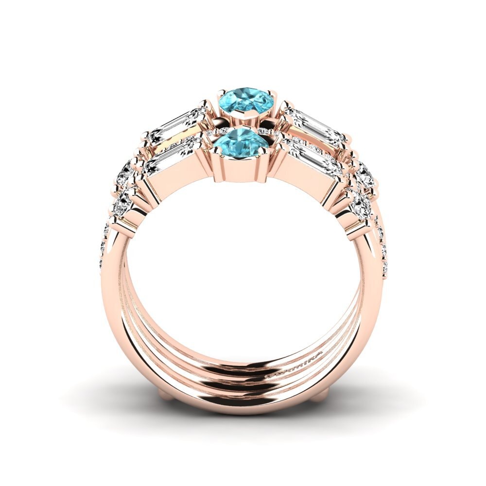 Circón Azul Anillo Ethicas SET