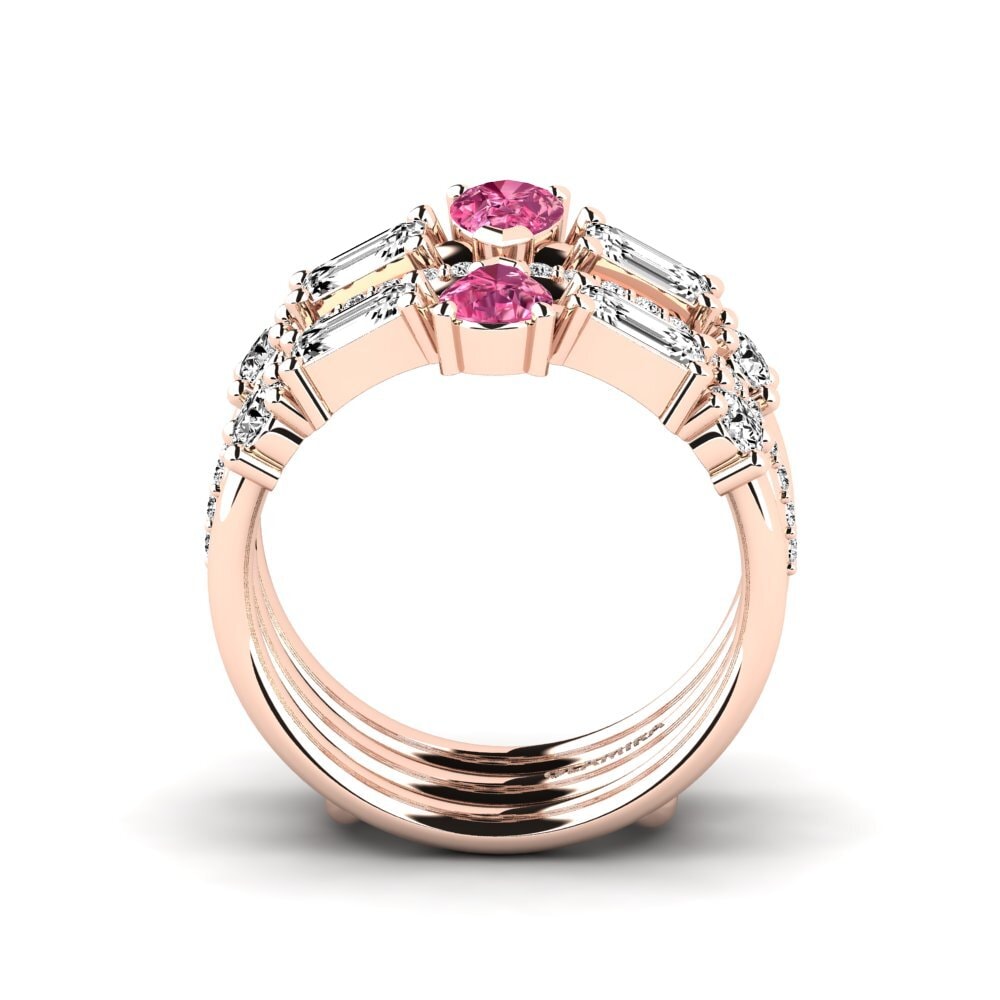Turmalina rosa Anillo Ethicas SET