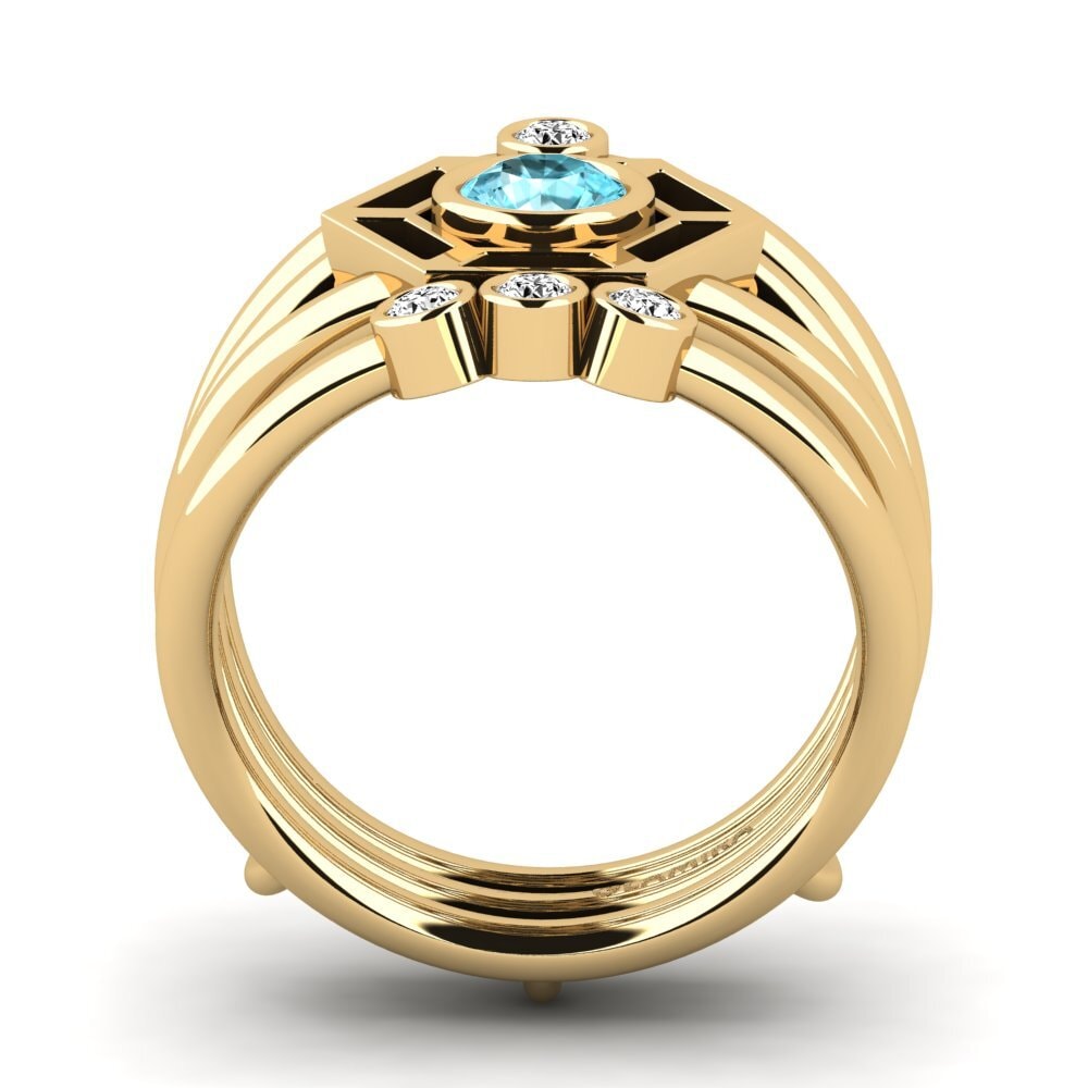 Circón Azul Anillo Ghwy SET