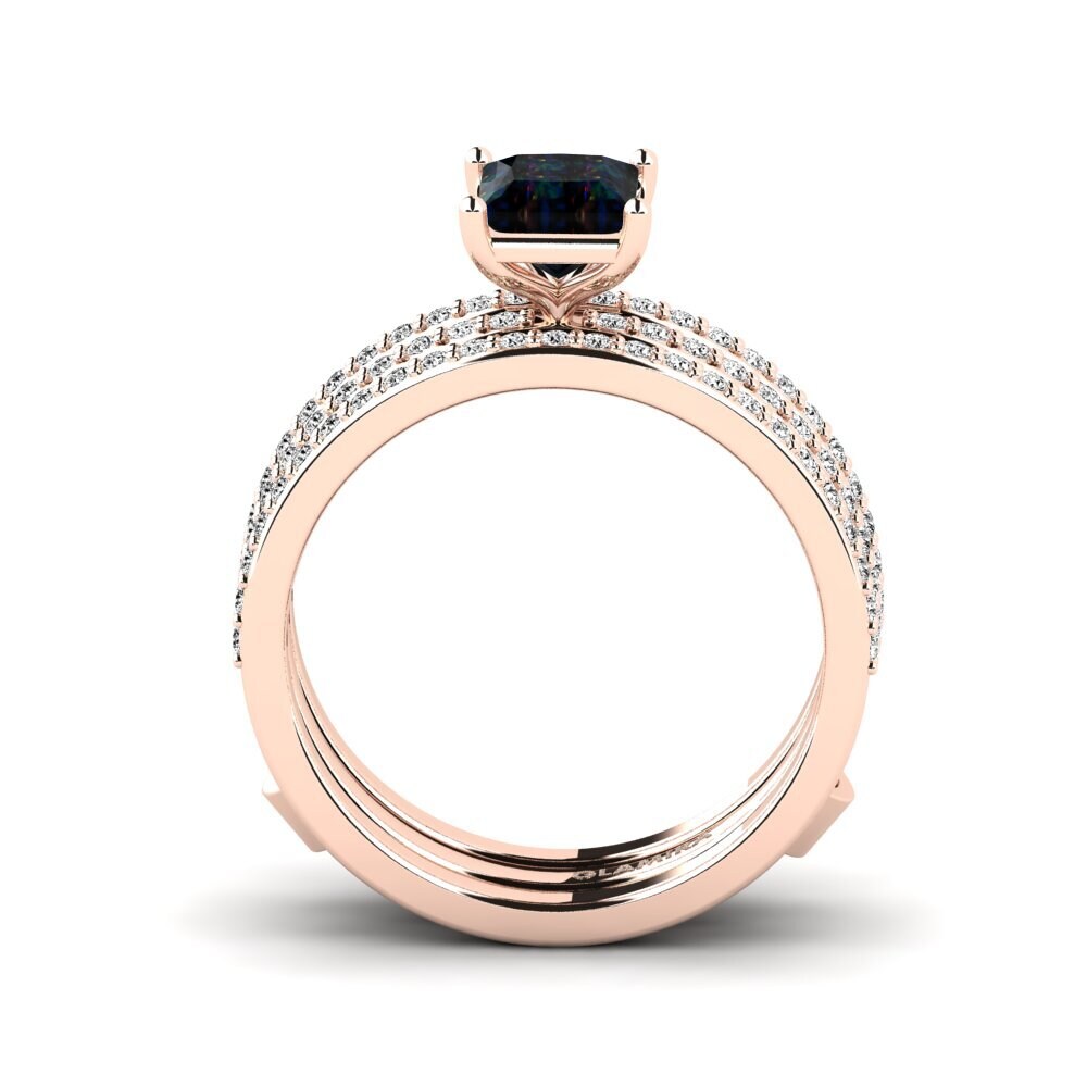 Black Opal Ring Hiddod SET