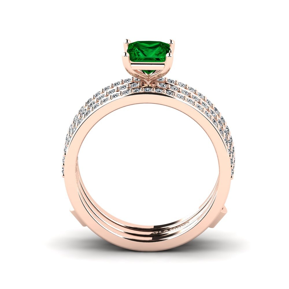 Zircônia Verde Anel Hiddod SET