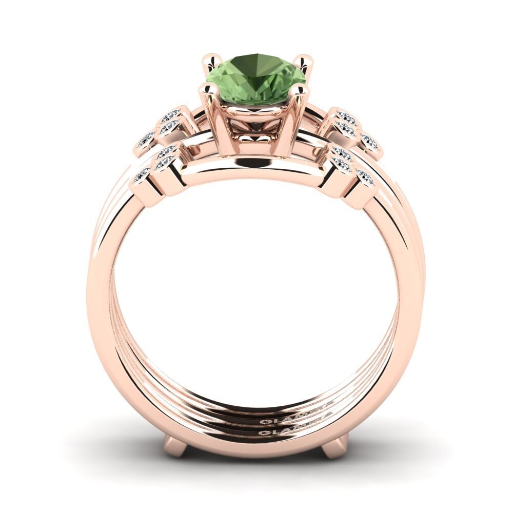 Zafiro Verde Anillo Hyunwoo SET