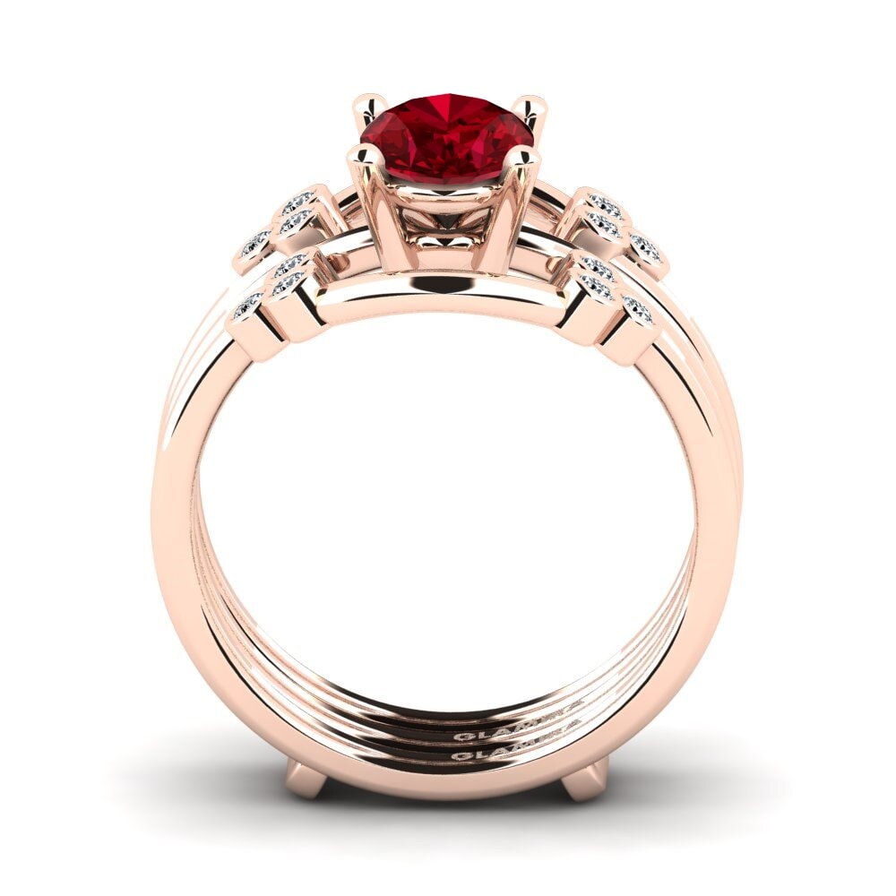 Circonita Roja Anillo Hyunwoo SET
