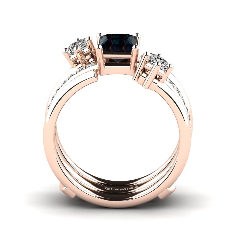 Black Opal Ring Isell SET