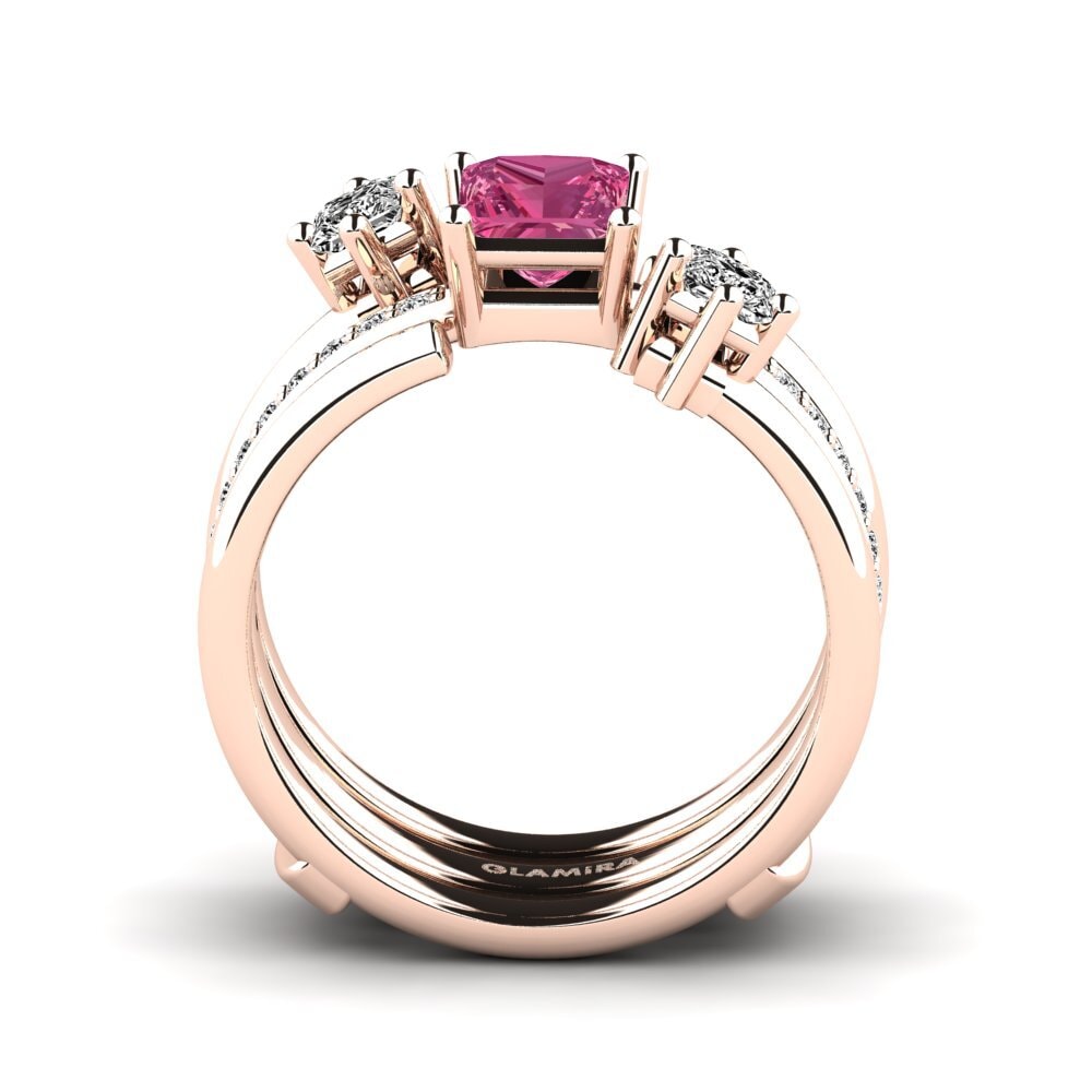 Turmalina rosa Anillo Isell SET