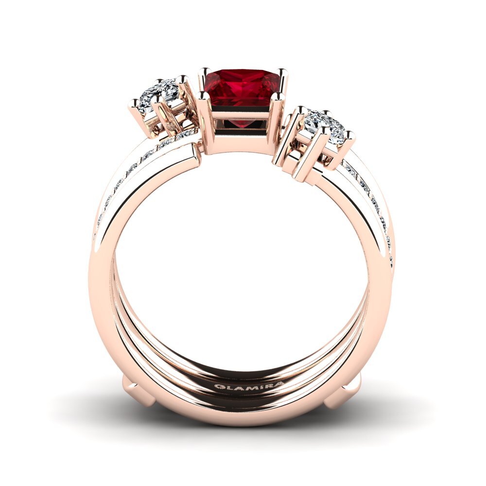 Circonita Roja Anillo Isell SET
