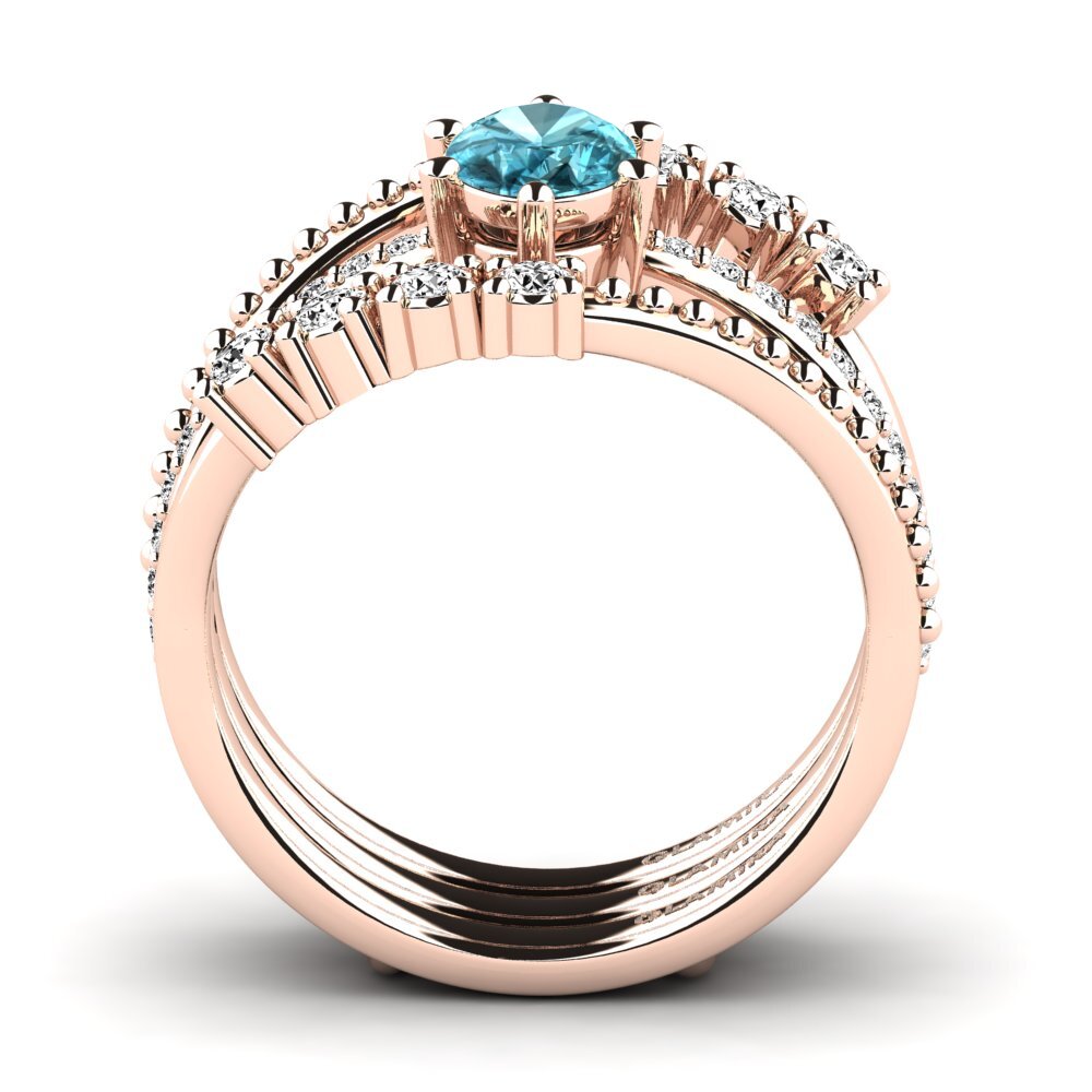Circón Azul Anillo Knonpo SET
