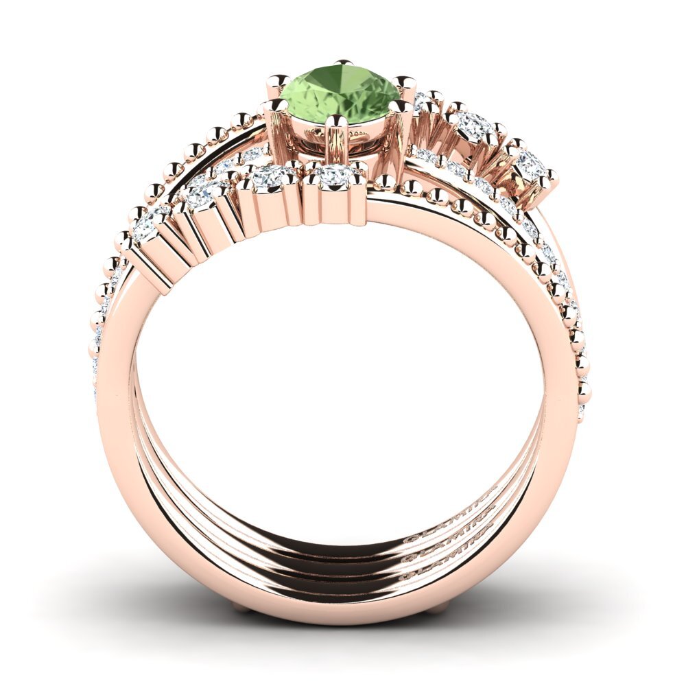 Zafiro Verde Anillo Knonpo SET