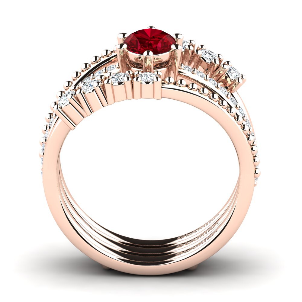 Circonita Roja Anillo Knonpo SET