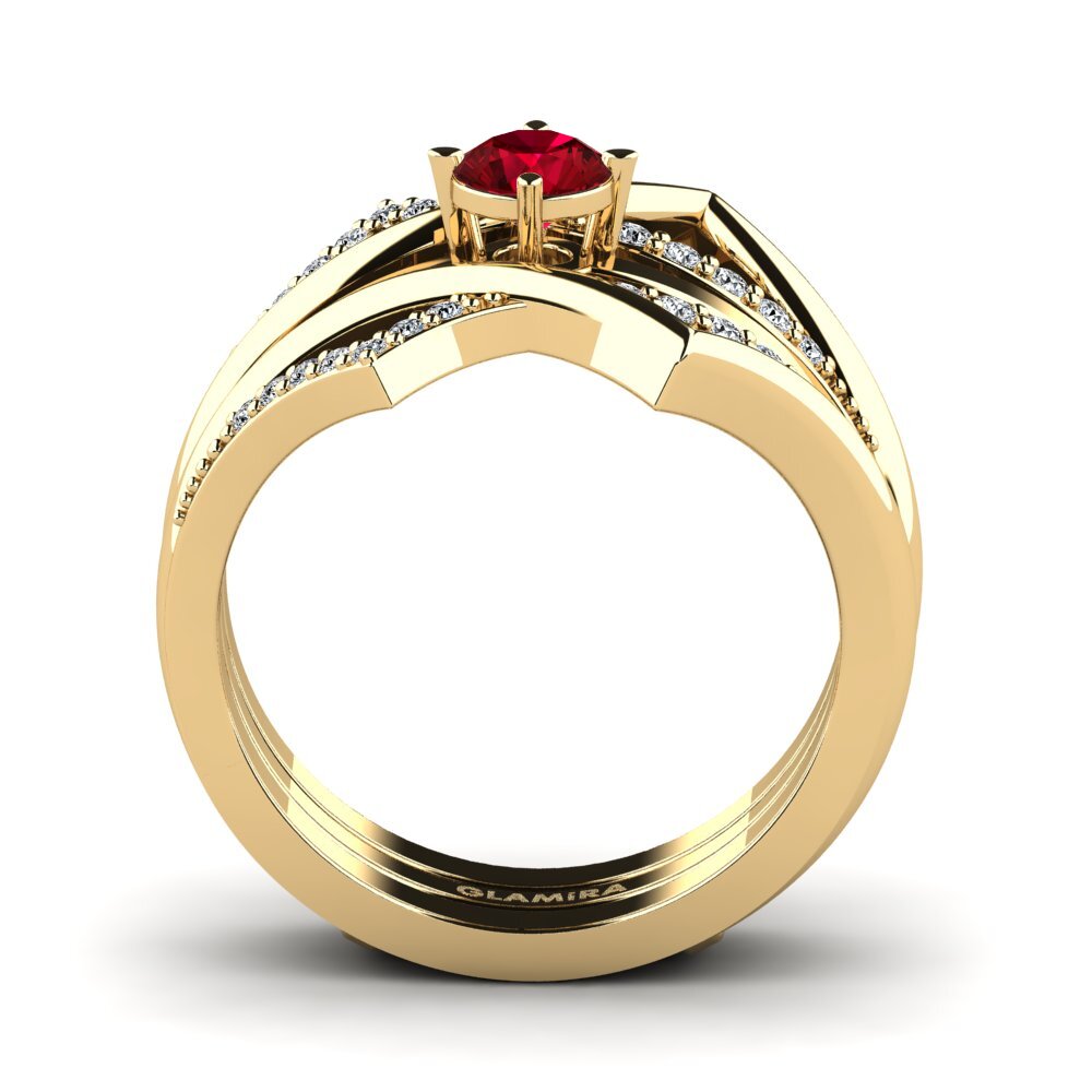 Circonita Roja Anillo Kosew SET