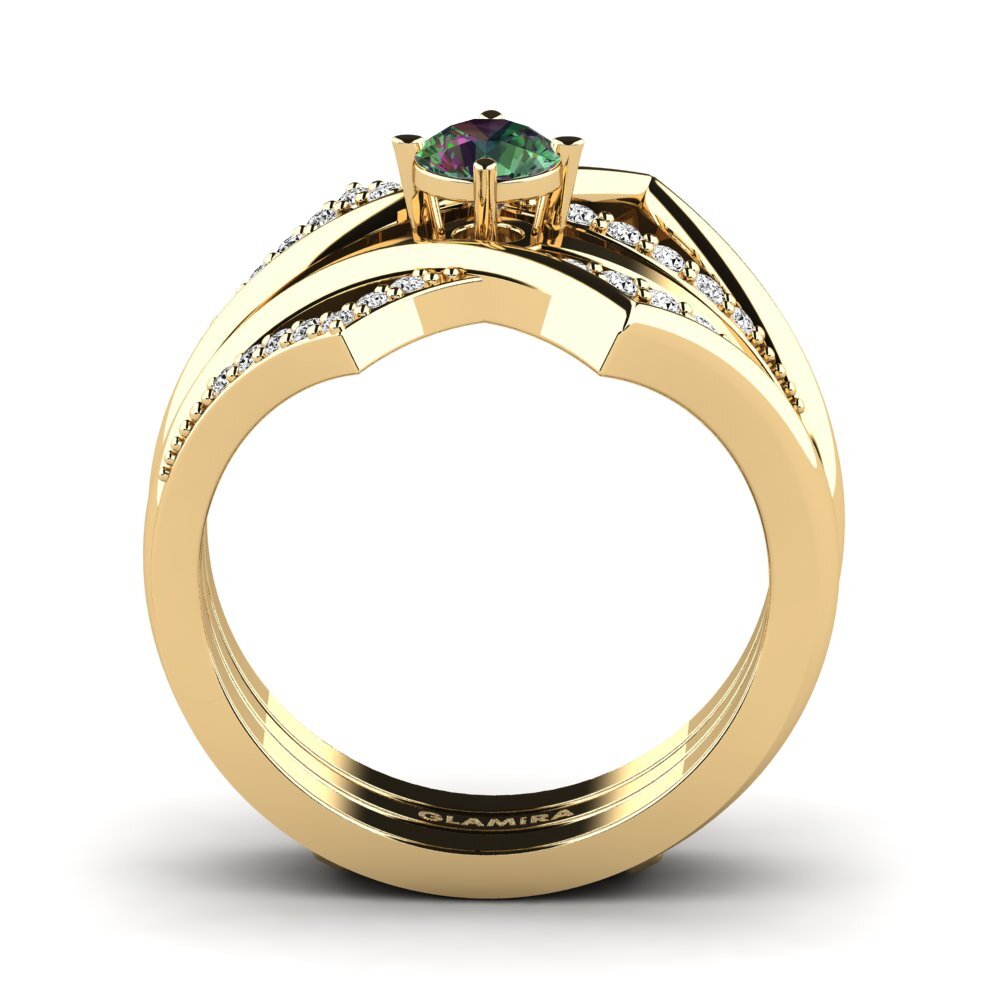 Topacio Místico Anillo Kosew SET