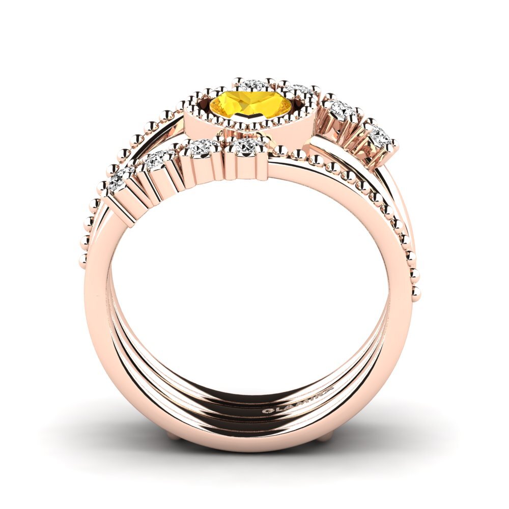 Citrine Ring Ludder SET