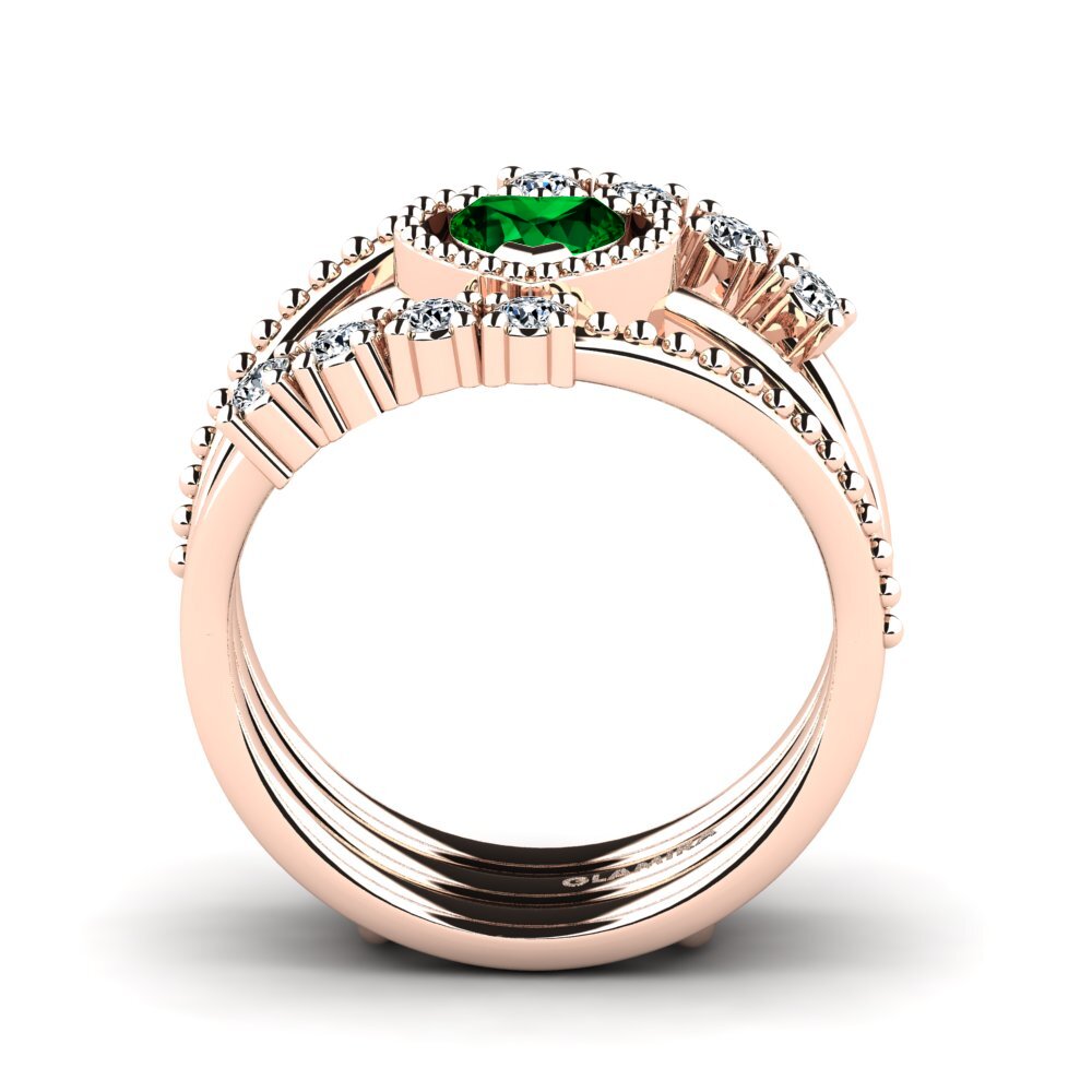 Zircônia Verde Anel Ludder SET