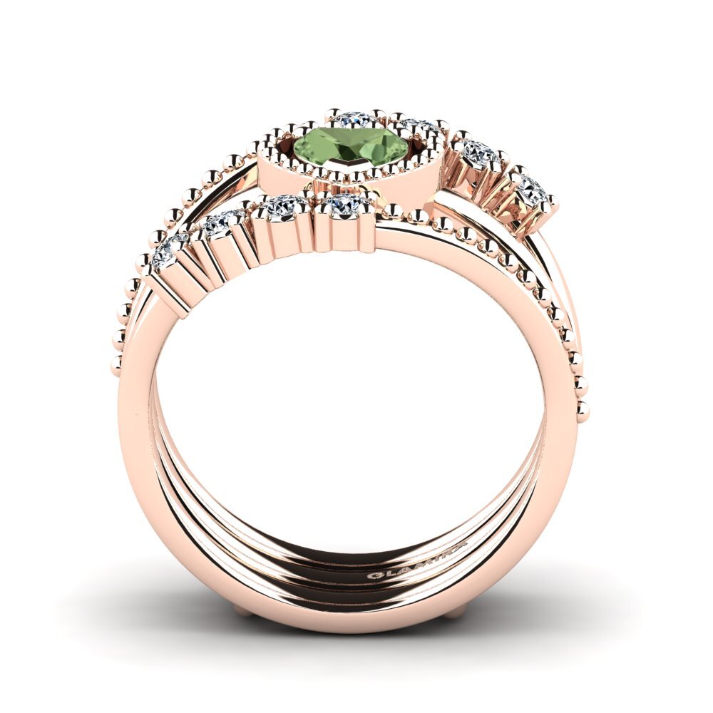 Zafiro Verde Anillo Ludder SET