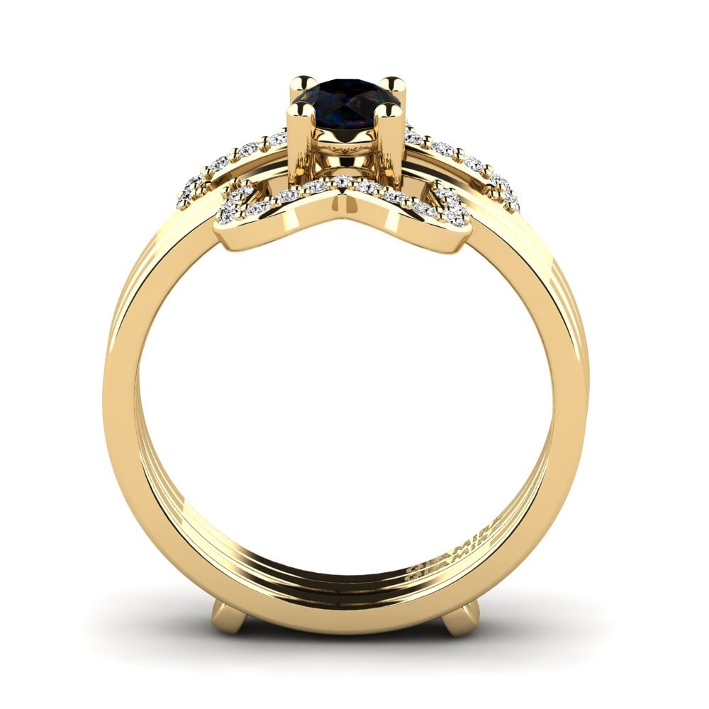 Black Opal Ring Metedr SET