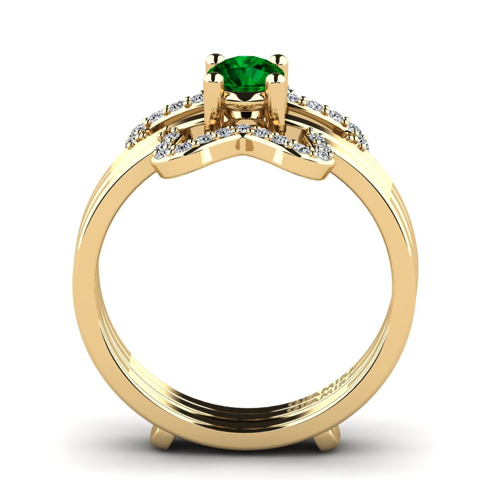 Zircônia Verde Anel Metedr SET
