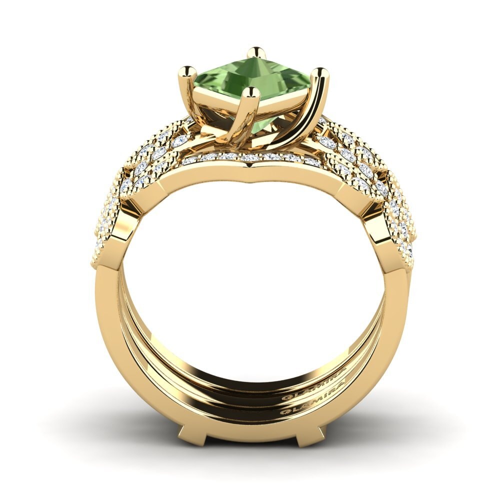 Zafiro Verde Anillo Unnes SET